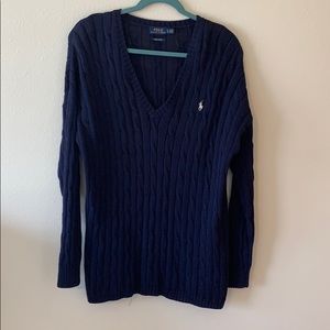 Polo cable knit sweater